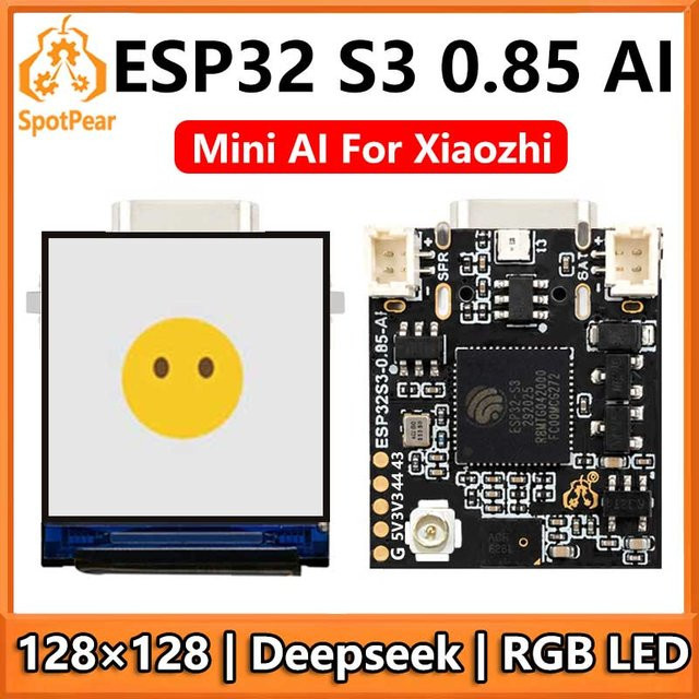 Spotpear ESP32 S3 AI Mini Entwicklungsboard mit 0,85 Zoll Display und DeepSeek RGB LED in Multicolor mit Wi-Fi und Bluetooth - Bild 1