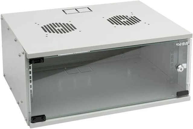 HMF Serverschrank Netzwerkschrank 4HE 19 Zoll Lichtgrau - Bild 1