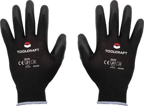 Toolcraft Arbeitshandschuhe aus Nylon und Polyurethan in Schwarz, Größe L, EN 388 CAT II - Bild 1