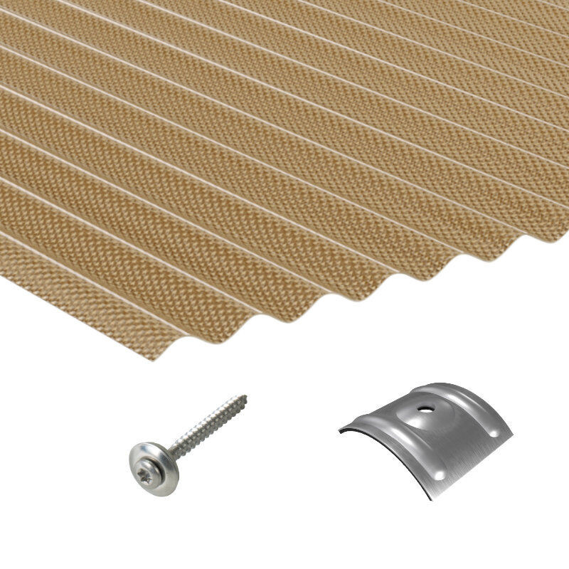 Terrassendach-Set aus Polycarbonat mit Sinus-Wabenstruktur von Friedrich von Lien AG in Bronze, Dicke: 2,8 mm - Bild 1