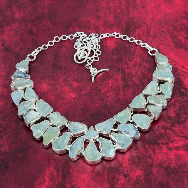 Anayka Halskette, 925 Sterling Silber, Aquamarin, Damen, 45 cm - Bild 1