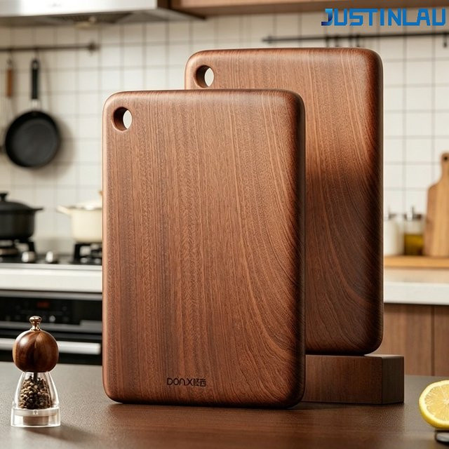 JUSTINLAU Holz-Schneidebrett aus Massivholz in Braun, 4 Größen, lebensmittelecht und anti-schimmel - Bild 1