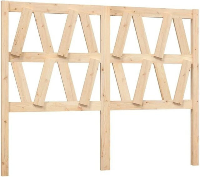 vidaXL Kopfteil aus Massivholz Kiefer in Braun mit Lattendesign, B: 146 cm, H: 100 cm, T: 4 cm - Bild 1