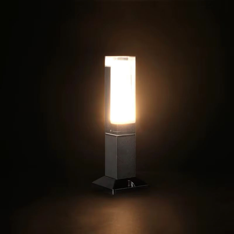 Vecli LED-Gartensäulenlicht in Weiß mit warmem Licht und minimalistischem Design für den Außenbereich und Innenhof - Bild 2