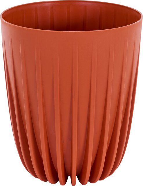 SIENA GARDEN Blumentopf Palma in Schwarz und Orange aus Kunststoff, B/T/H: 30 x 25 x 25 cm - Bild 1