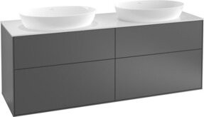 V&B Waschtischunterschrank Finion mit Wandbeleuchtung in Grau lackiert, B/T/H: 160 x 50,1 x 60 cm - Bild 1