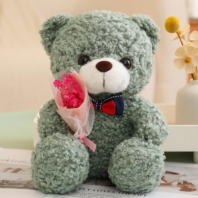 Kidsly Umarmungsstrauß Teddybär Plüschtier, grün, ab 14 Jahren - Bild 1