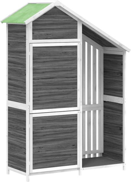 Yiwydaa Gartenregal aus massivem Kiefernholz in Grau und Weiß, rustikaler Anlehenschrank, B/T/H: 120 x 53,5 x 170 cm - Bild 1