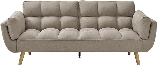 Schlafsofa Loeline von Vente-unique in Beige mit Stoffbezug, Breite: 212 cm - Bild 1