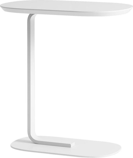 Muuto Relate Beistelltisch in Weiß mit ovaler Tischplatte und Metallgestell - Bild 1