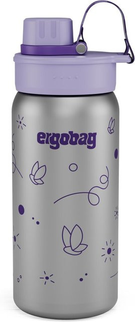 ergobag Edelstahl Trinkflasche Kollektion 2026 Schmetterling in Purple und Silver, 0,7 l - Bild 1