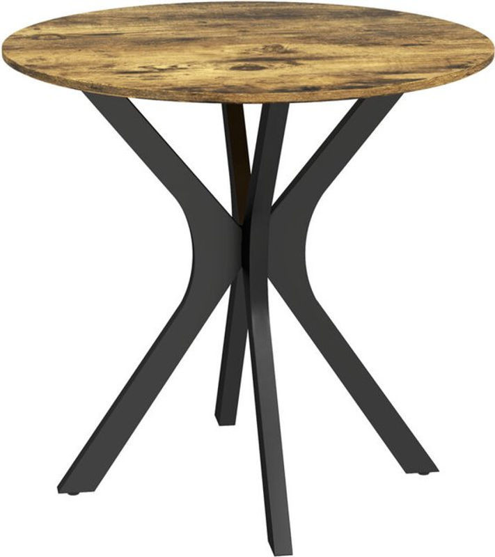 Runder HOMCOM Esstisch in Braun im Industrial Design mit Stahlgestell, Durchmesser: 78 cm - Bild 1