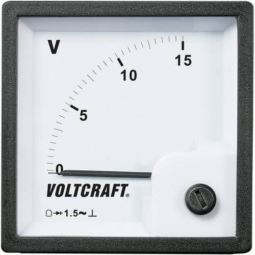 Voltcraft AM-72x72/15V Analog-Einbaumessgerät mit Drehspule in Weiß - Bild 1