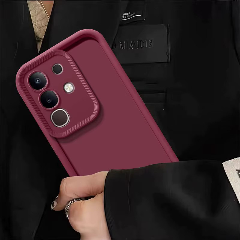 Luxus Candy Matte Soft Cover Handyhülle für vivo Y29 4G und vivo T4X 5G in Rot mit Sturzschutz - Bild 3