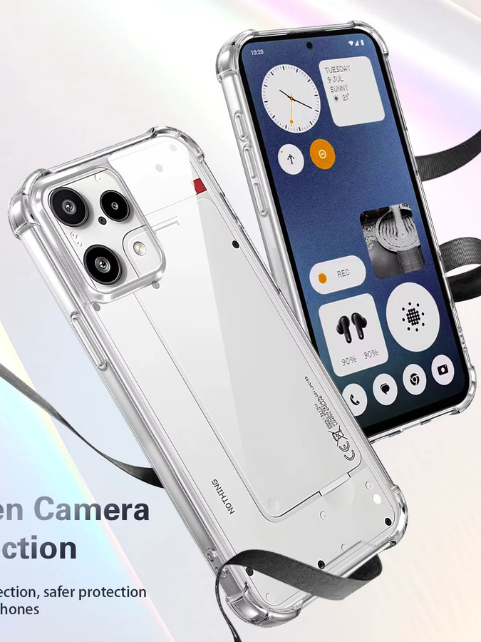 Stoßfeste Silikon-Schutzhülle für Nothing Phone 3A Lite 5G, transparente Airbag-Rückabdeckung - Bild 4