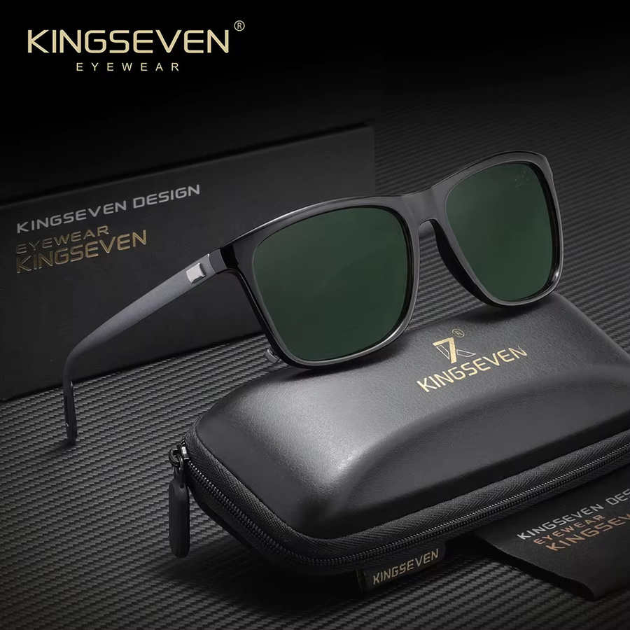 KINGSEVEN Sonnenbrille, Vollrand, Square, Kunststoff, Schwarz, Unisex - Bild 1