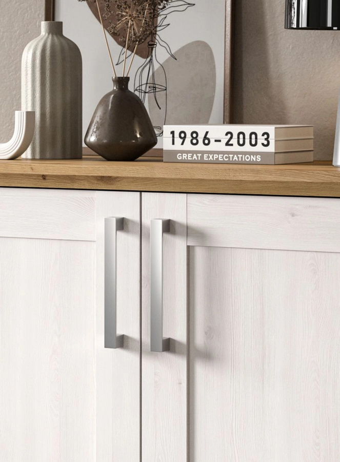 Inn.Furn Kommode Mirano Landhausstil in Weiß mit Lärche und Eiche Artisan, Höhe: 95 cm - Bild 2
