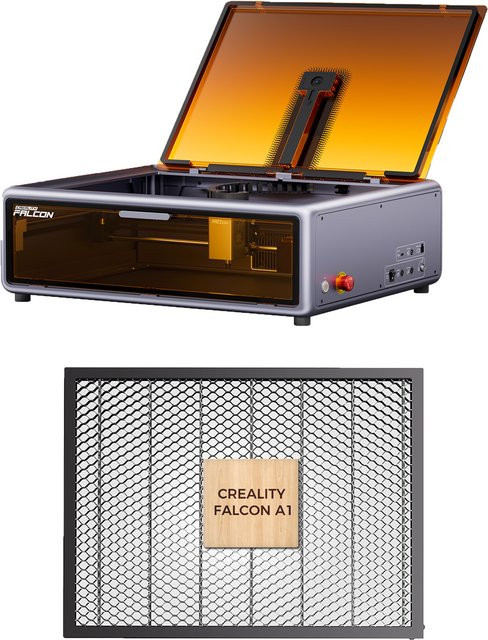 Creality Falcon A1 10W Laser-Graviermaschine mit Luftunterstützung, HD-Kamera-Positionierung und Wabenplatte, Arbeitsbereich: 460 x 346 mm - Bild 1
