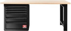 Facom RWS Werkbank mit Edelstahlplatte und Schraubstock in Schwarz und Multicolour, Breite: 200 cm - Bild 1