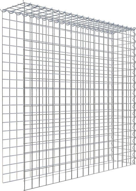 Gabiona Gabione-Anbaukorb Typ 4 in Silbergrau, Drahtgitter aus Stahl, B/T/H: 100 x 100 x 20 cm - Bild 1