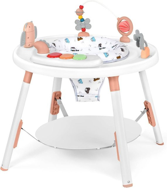 Baby 3-in-1-Aktivitätszentrum-Pullover und -tisch, mit abnehmbarem Spielzeug und 360° Drehsitz, Rosa / Pink, Bunt / Mehrfarbig - Bild 1