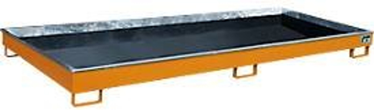 Bauer Südlohn Regalwanne RW 3300-1 PE mit PE-Einsatz aus Stahl, lackiert, Gelborange, B/T/H: 326,2 x 131,2 x 19,5 cm - Bild 2