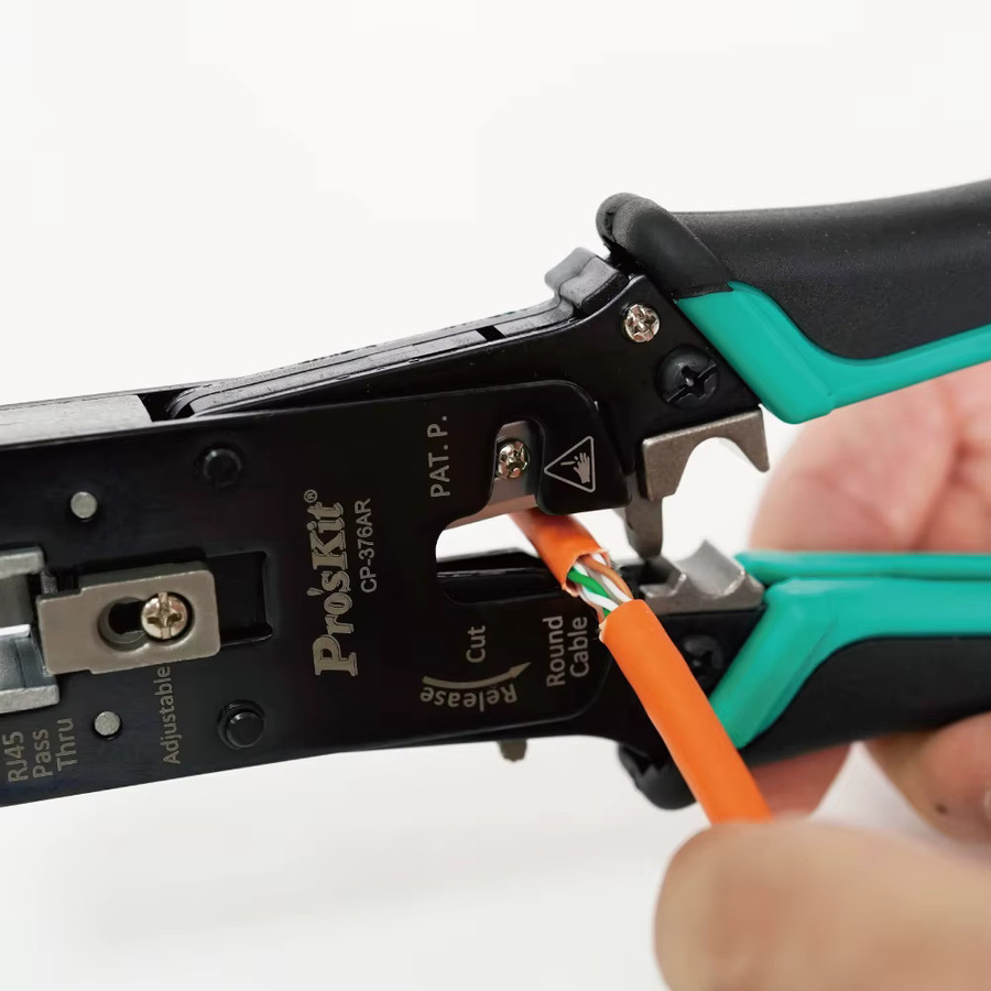 Pro'skit CP-376AR 3-in-1 Netzwerk-Crimpzange für CAT.7/6/5 Ethernet/LAN Kabel: Schneiden, Abisolieren und Crimpen - Bild 5