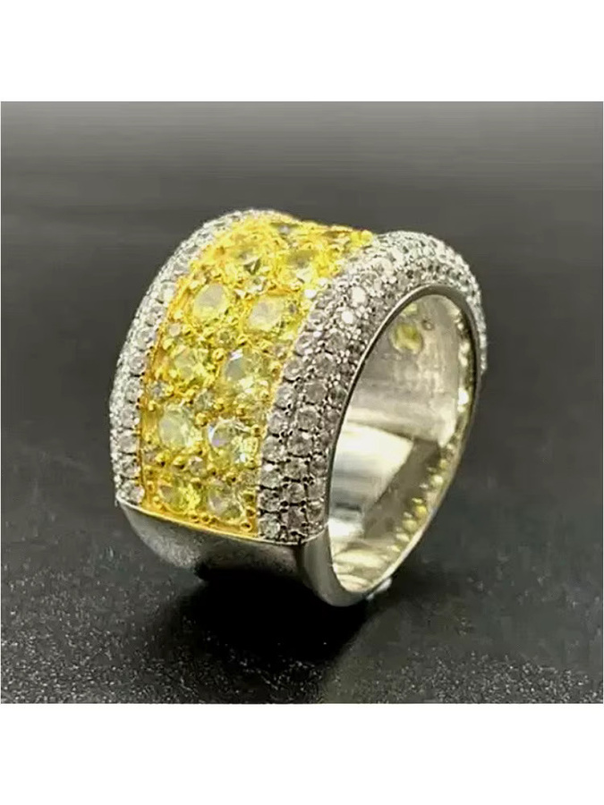 YoYo Ring, Silber, Gelbe Synthetische Zirkonia, Unisex - Bild 4