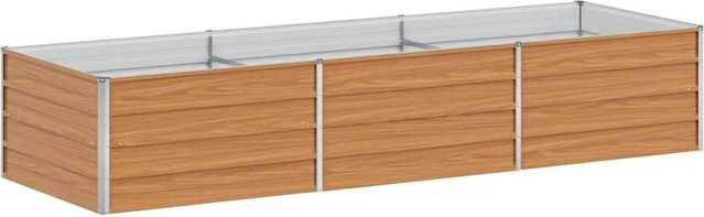 vidaXL Hochbeet aus verzinktem Stahl in Braun, B/T/H: 240 x 80 x 45 cm - Bild 1