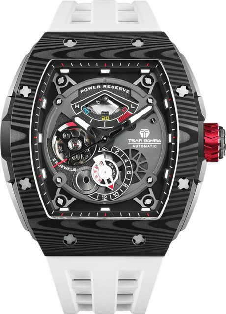 Tsar Bomba Herrenuhr Elemental, Automatik, Karbon, 46 mm, Schwarz, 5 ATM - Bild 1