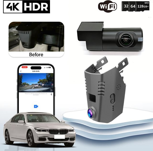 HESHECAM 4K UHD Dashcam mit Wi-Fi für BMW 5er G30 G31 G38, 6er G32 und 7er G11 G12 in Schwarz - Bild 1