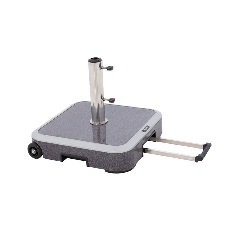 Doppler Expert Trolley Sonnenschirmsockel aus Granit in Granitgrau mit Rollen für Mittelmastschirme bis Ø 350 cm, Belastbarkeit 50 kg - Bild 2
