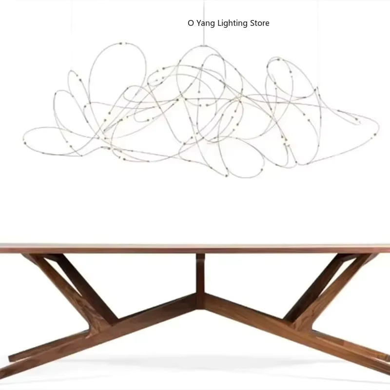 JIANKEXING LED Firefly Pendelleuchte in Chrom, Designer Kronleuchter für Wohnzimmer und Hotels - Bild 4