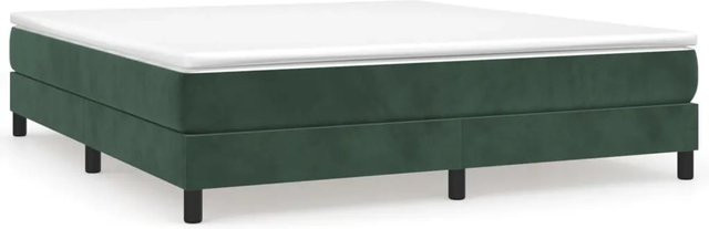 vidaXL Boxspringbett aus Samt in Dunkelgrün B/T/H: 160 x 25 x 203 cm - Bild 1