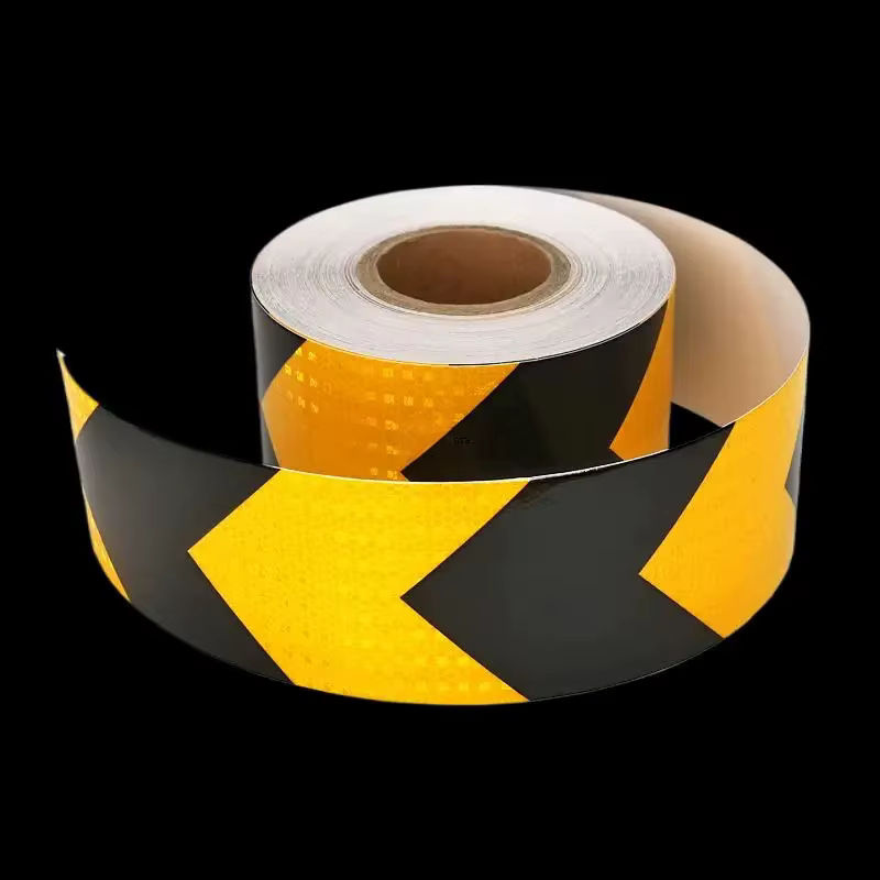 Satop Cinta Reflektierendes Klebeband Gelb-Schwarz, wasserdichtes Sicherheitsband mit Pfeilwarnung für LKWs, Breite: 10,16 cm, Länge: 4,88 m - Bild 7