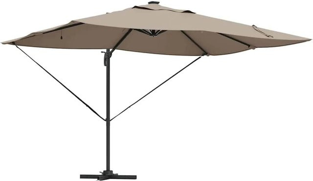 vidaXL Ampelschirm Roma in Taupe und Schwarz aus Aluminium und Polyester, B/T/H: 352 x 251 x 265 cm - Bild 1