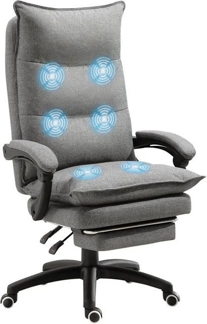 Vinsetto Bürostuhl mit Massage in Grau, B/T/H: 62 x 70 x 125 cm - Bild 1