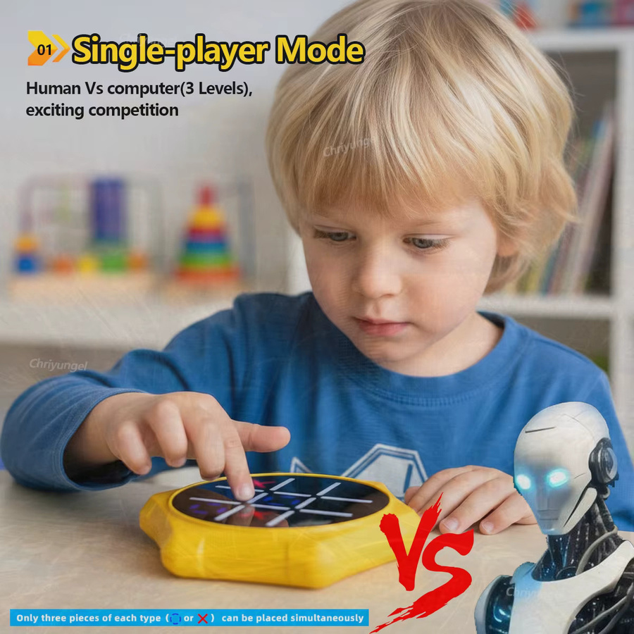 Chriyungel 5-in-1 KI Elektronisches XO Tic Tac Toe Spiel, Reisespiel, Lernspielzeug - Bild 2