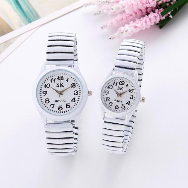 Armbanduhr Edelstahl, Quarz, Weiß, Unisex - Bild 1