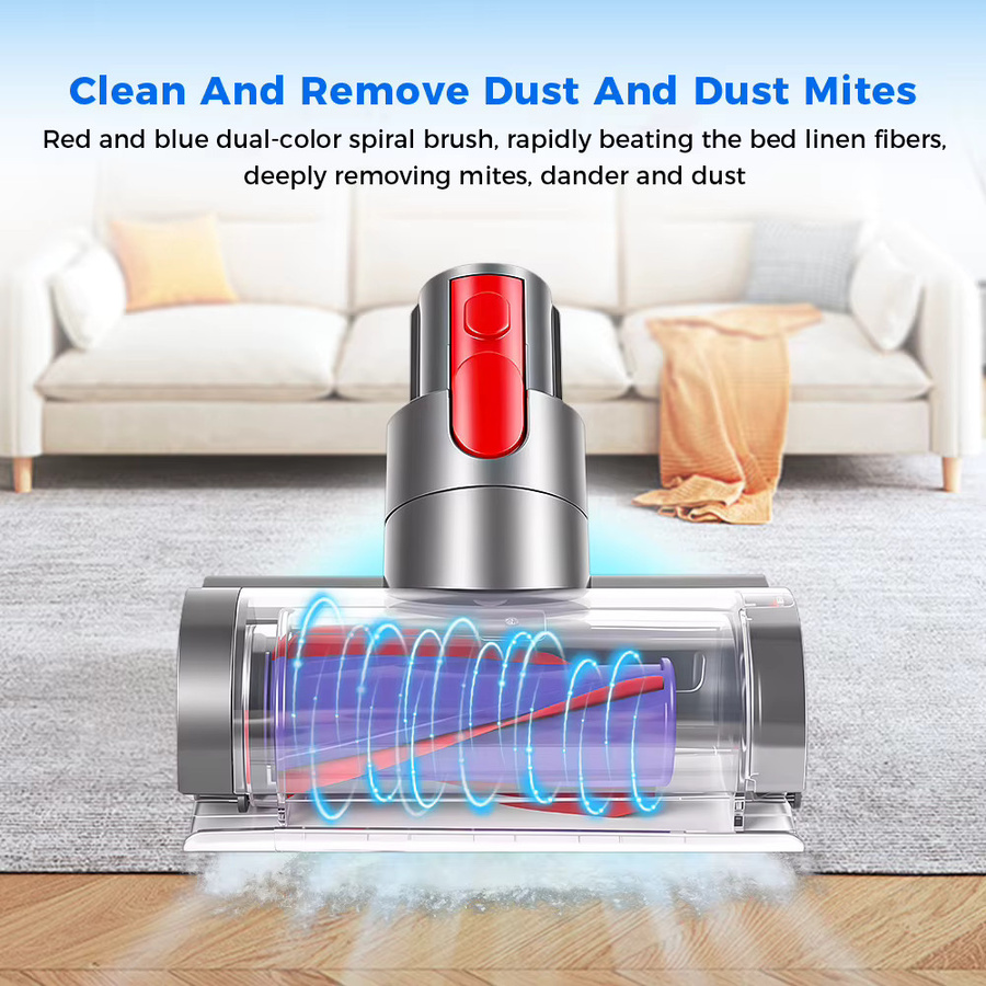 Milbenentfernungs-Vakuumbürstenkopf für Dyson V7 V8 V10 V11 V15 SV10 SV12 Staubsauger zur Reinigung von Matratzen, Sofas und Betten aus Kunststoff - Bild 2