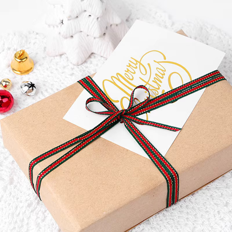 ZQNYCY Weihnachtsband Textil für DIY Geschenkverpackungen und Dekoration, 5 mm Breite, 25 Yards, Rot und Grün - Bild 3