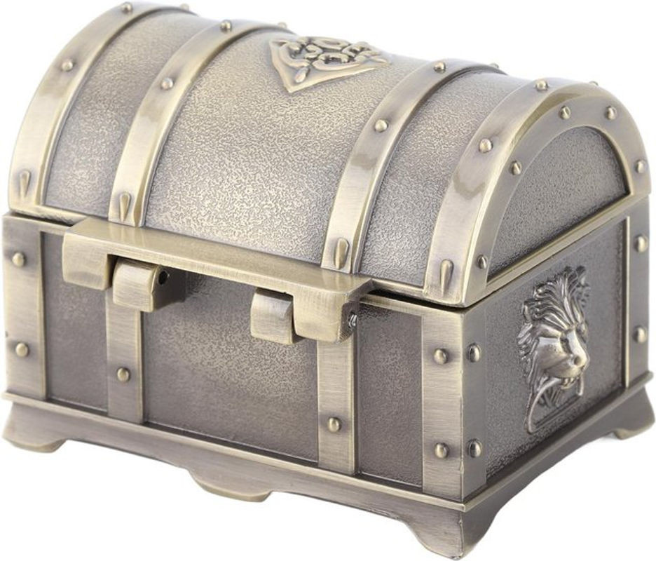 GoolRC Vintage Schmuckkästchen aus Metall in Silber, rechteckige Aufbewahrungsbox für Schmuck und Accessoires - Bild 1