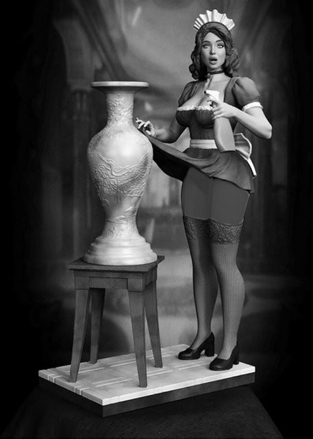 MODX Hot Maid Hobby-Miniaturstatue, Modellbausatz, Maßstab 1:24, unmontiert und unbemalt - Bild 1
