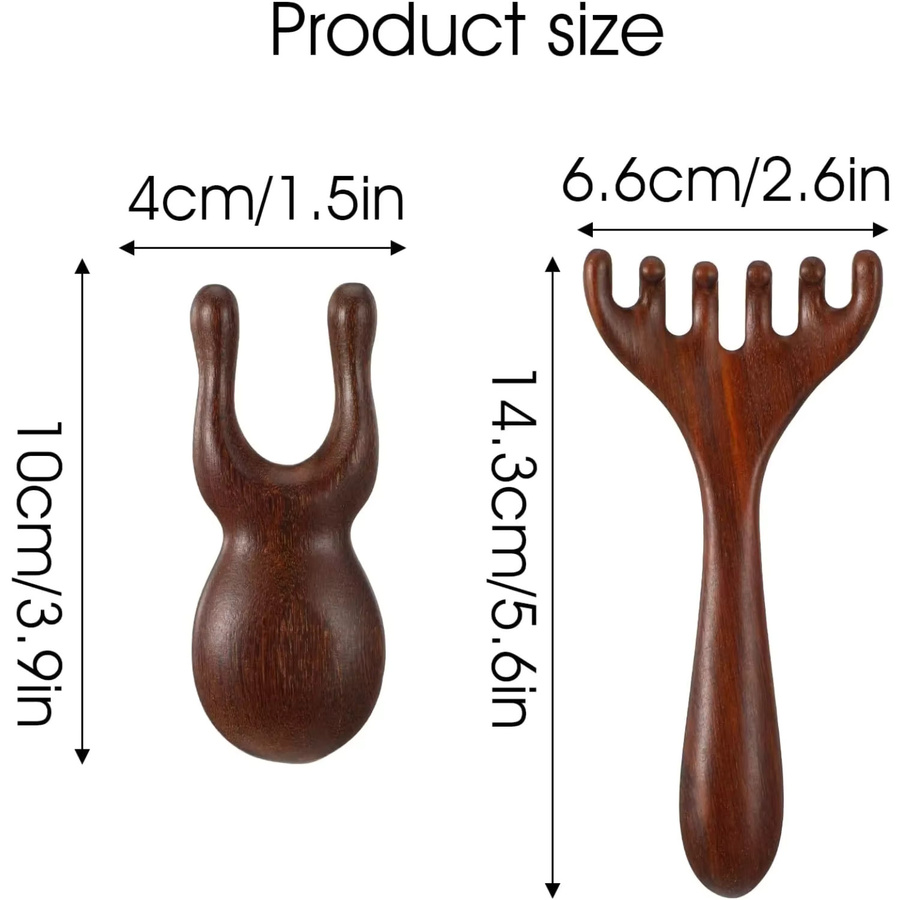 DUTRIEUX Holz-Massagegerät 2-teilig, Unisex, Gesicht, Kopfhaut, Augen - Bild 2