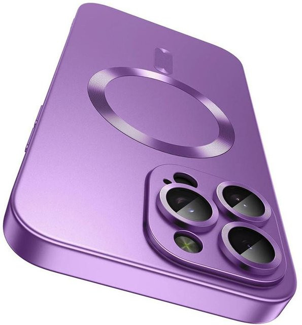 Yiran MagSafe Handyhülle mit Linsenschutz und magnetischer kabelloser Ladefunktion in Lila für iPhone 16 15 14 13 12 11 Pro Max Plus - Bild 1
