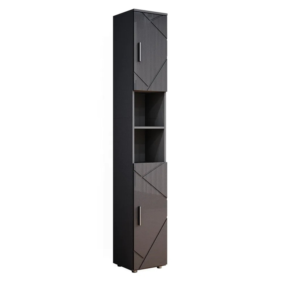 Vicco Badschrank Irma Hochschrank in Anthrazit Hochglanz mit 6 Fächern, B: 30 cm, H: 192 cm - Bild 3