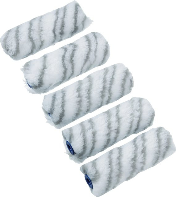 LUX-TOOLS Dispersionswalze Mini aus Polyester Kurzflor, Farbe: Weiß, Breite: 10 cm, 5 Stück - Bild 1