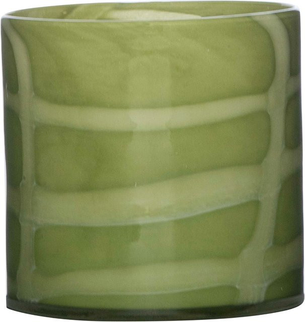 Teelichthalter ASTRA SOLID in Grün aus Glas, rund und abstrakt, Durchmesser: 15 cm - Bild 1