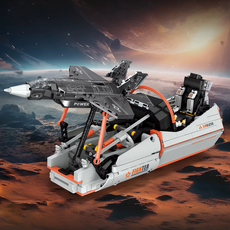 Doubuilt Kampfjet mit Startbucht, Mini-Bausteinset, 3D-Militärflugzeugmodell - Bild 2