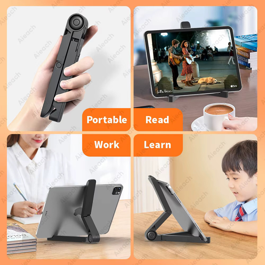 VUUV Desktop-Ständer für Tablets von 4,7 bis 12,9 Zoll, verstellbare Klapphalterung für iPad, Xiaomi und Samsung, in Schwarz oder Weiß - Bild 3